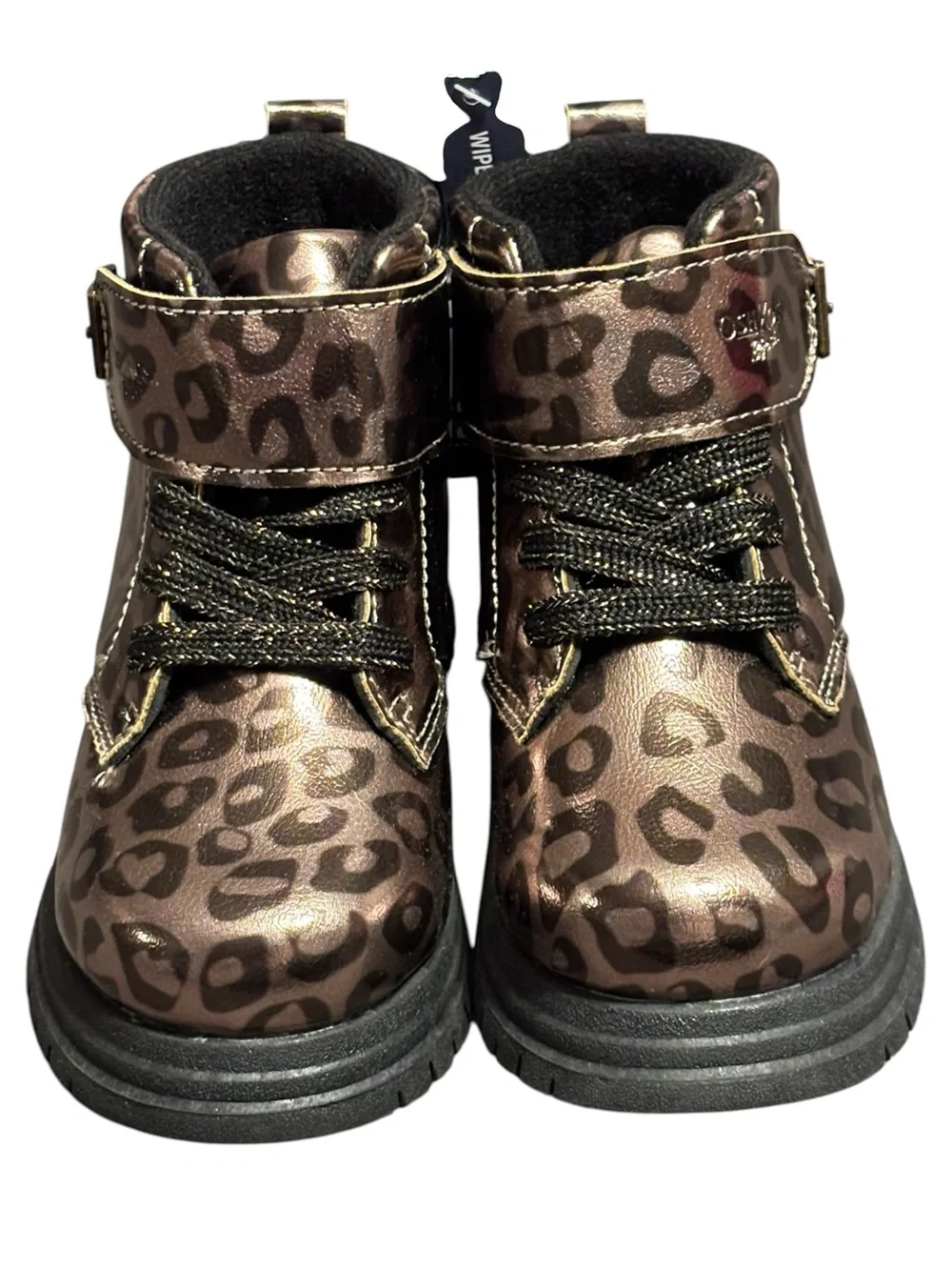 NWT•OshKosh B'gosh Toddler Girl Metallic Leopard Print Boots Size 8 or 9